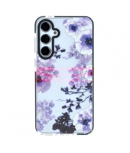 Husa Samsung Galaxy A55, Antishock, Flowers Dark