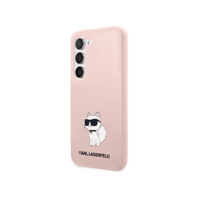 Husa Samsung Galaxy S23, Originala Karl Lagerfeld,Silicone Choupette, Roz