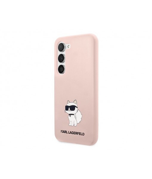 Husa Samsung Galaxy S23, Originala Karl Lagerfeld,Silicone Choupette, Roz