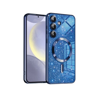 Husa Samsung Galaxy S23 Plus, Crystal Glitter MagSafe cu Protectie La Camere, Blue